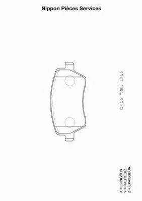 NPS N360N87 Тормозные колодки для NISSAN VERSA NOTE (Ниссан Vэрса нотэ)