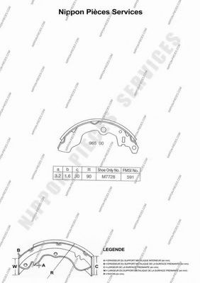 NPS S350I08 Тормозные колодоки для SUBARU (Субару) NPS S350I08 Тормозные колодоки для SUBARU (Субару)