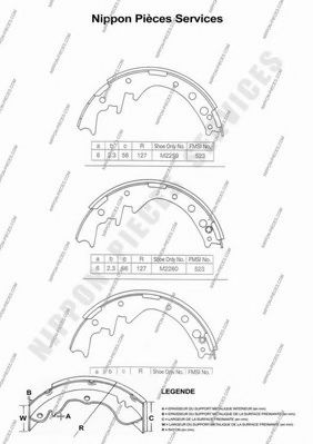NPS T350A33 Тормозные колодоки для TOYOTA HIACE II (Тойота/тоета Хиаcэ 2) NPS T350A33 Тормозные колодоки для TOYOTA HIACE II (Тойота/тоета Хиаcэ 2)