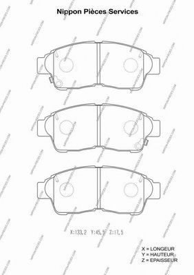 NPS T360A75 Тормозные колодки для TOYOTA CARINA E (Тойота/тоета Карина е) NPS T360A75 Тормозные колодки для TOYOTA CARINA E (Тойота/тоета Карина е)
