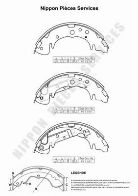 NPS H350I28 Тормозные колодоки для HYUNDAI SANTA FE I (Хендай Санта фэ1)
