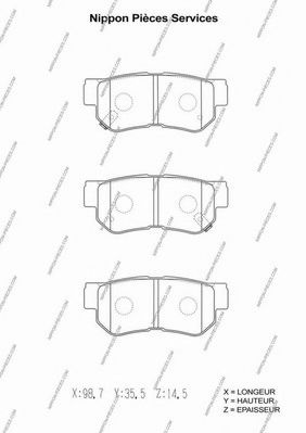 NPS H361I05 Тормозные колодки для HYUNDAI SONATA III (Хендай Соната 3) NPS H361I05 Тормозные колодки для HYUNDAI SONATA III (Хендай Соната 3)