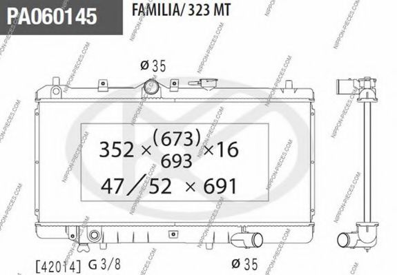NPS M156A29 Радиатор, охлаждение двигателя для MAZDA (Мазда) NPS M156A29 Радиатор, охлаждение двигателя для MAZDA (Мазда)