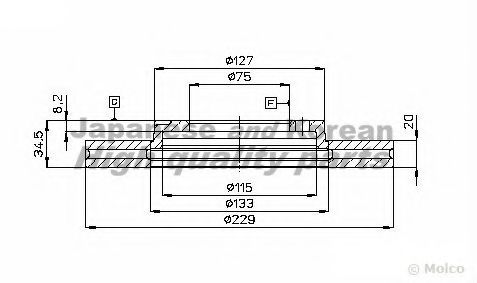 ASHUKI 0990-0303 Тормозной диск для MAZDA 626 II (Мазда 626 2) ASHUKI 0990-0303 Тормозной диск для MAZDA 626 II (Мазда 626 2)