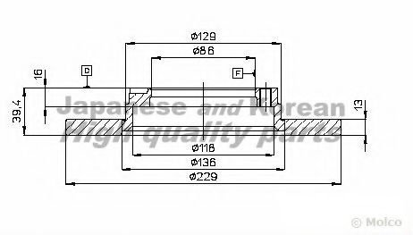 ASHUKI 0990-8005 Тормозной диск для MITSUBISHI COLT I (Митсубиши/митсубиси Cолт и) ASHUKI 0990-8005 Тормозной диск для MITSUBISHI COLT I (Митсубиши/митсубиси Cолт и)