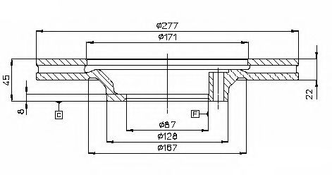 ASHUKI C652-20 Тормозной диск для MITSUBISHI COLT/RODEO (Митсубиши/митсубиси Cолт/родэо) ASHUKI C652-20 Тормозной диск для MITSUBISHI COLT/RODEO (Митсубиши/митсубиси Cолт/родэо)