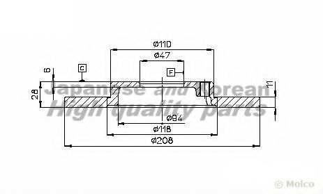 ASHUKI D098-02 Тормозной диск для DAIHATSU CHARADE II (Дайхатсу Чарадэ 2) ASHUKI D098-02 Тормозной диск для DAIHATSU CHARADE II (Дайхатсу Чарадэ 2)