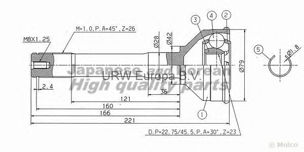 ASHUKI DA-410I Шарнирный комплект, приводной вал для DAIHATSU TAFT (Дайхатсу Тафт) ASHUKI DA-410I Шарнирный комплект, приводной вал для DAIHATSU TAFT (Дайхатсу Тафт)