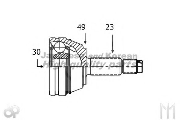 ASHUKI H067-99 Шарнирный комплект, приводной вал 