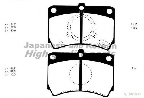 ASHUKI M044-01 Тормозные колодки для MAZDA GLC II (Мазда Глc 2) ASHUKI M044-01 Тормозные колодки для MAZDA GLC II (Мазда Глc 2)