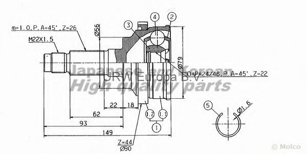 ASHUKI MA-1H0I Шарнирный комплект, приводной вал для KIA (Киа) ASHUKI MA-1H0I Шарнирный комплект, приводной вал для KIA (Киа)