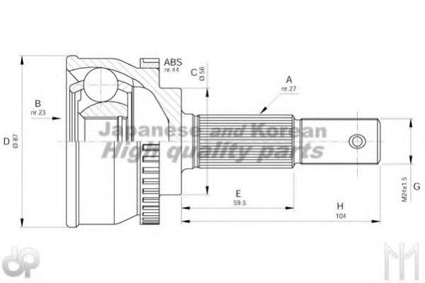 ASHUKI NI-320 Шарнирный комплект, приводной вал для NISSAN (Ниссан) ASHUKI NI-320 Шарнирный комплект, приводной вал для NISSAN (Ниссан)