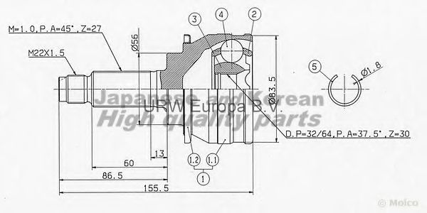 ASHUKI SU-320 Шарнирный комплект, приводной вал для SUBARU IMPREZA (Субару Импреза) ASHUKI SU-320 Шарнирный комплект, приводной вал для SUBARU IMPREZA (Субару Импреза)