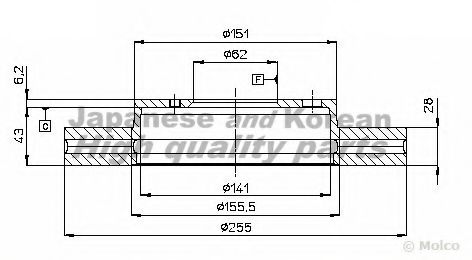 ASHUKI T602-70 Тормозной диск для TOYOTA PICNIC (Тойота/тоета Пикник) ASHUKI T602-70 Тормозной диск для TOYOTA PICNIC (Тойота/тоета Пикник)