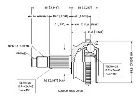 VEMA 18259 Шарнирный комплект, приводной вал для LANCIA (Лансиа/лянча) VEMA 18259 Шарнирный комплект, приводной вал для LANCIA (Лансиа/лянча)