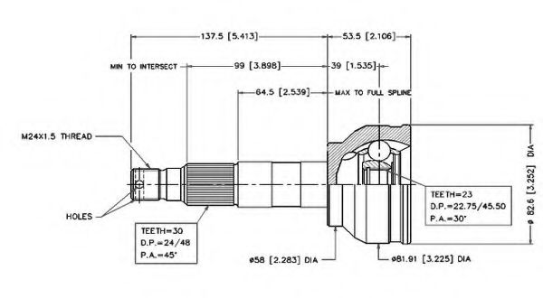 VEMA 18519 Шарнирный комплект, приводной вал для SUBARU (Субару) VEMA 18519 Шарнирный комплект, приводной вал для SUBARU (Субару)