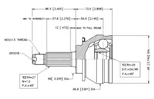 VEMA 18561 Шарнирный комплект, приводной вал для SUBARU IMPREZA (Субару Импреза) VEMA 18561 Шарнирный комплект, приводной вал для SUBARU IMPREZA (Субару Импреза)