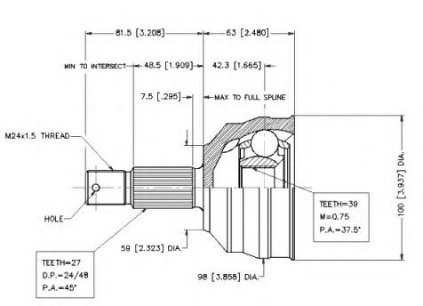 VEMA 18615 Шарнирный комплект, приводной вал для FIAT SCUDO NATO (Фиат Сcудо нато) VEMA 18615 Шарнирный комплект, приводной вал для FIAT SCUDO NATO (Фиат Сcудо нато)