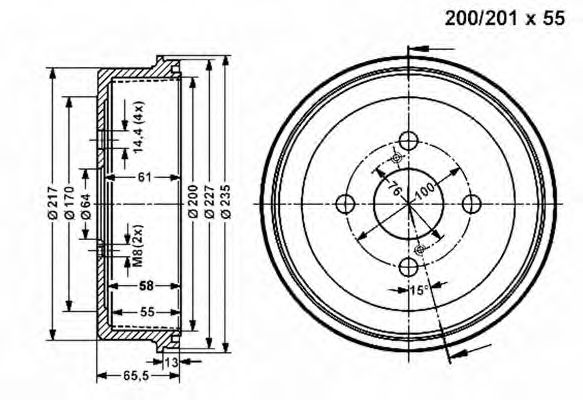 VEMA 801075 Тормозной барабан для TOYOTA COROLLA FX (Тойота/тоета Cоролла инфинити фх) VEMA 801075 Тормозной барабан для TOYOTA COROLLA FX (Тойота/тоета Cоролла инфинити фх)