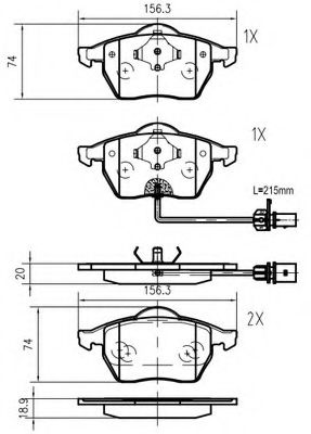 VEMA K616902 Тормозные колодки для VOLKSWAGEN (Фольксваген) VEMA K616902 Тормозные колодки для VOLKSWAGEN (Фольксваген)