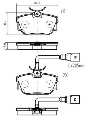 VEMA K629202 Тормозные колодки для VOLKSWAGEN (Фольксваген) VEMA K629202 Тормозные колодки для VOLKSWAGEN (Фольксваген)