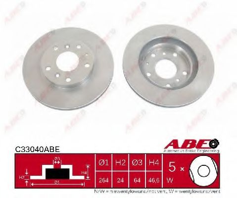 ABE C33040ABE Тормозной диск передний мост для CHERY J11 (Чери Ж11) ABE C33040ABE Тормозной диск передний мост для CHERY J11 (Чери Ж11)