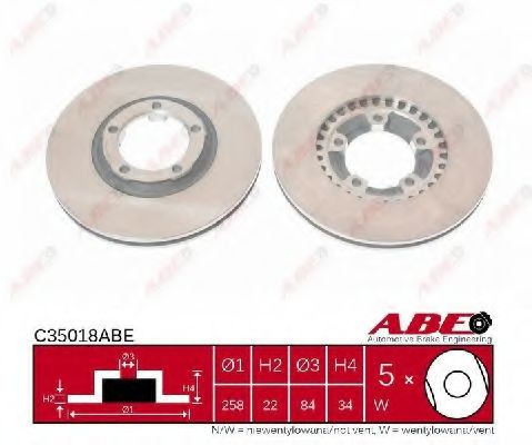 ABE C35018ABE Тормозной диск передний мост для MITSUBISHI L 300 STARWAGON (Митсубиши/митсубиси Л 300 старвагон) ABE C35018ABE Тормозной диск передний мост для MITSUBISHI L 300 STARWAGON (Митсубиши/митсубиси Л 300 старвагон)