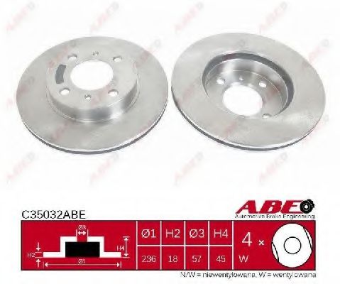 ABE C35032ABE Тормозной диск передний мост для MITSUBISHI MIRAGE (Митсубиши/митсубиси Мирагэ) ABE C35032ABE Тормозной диск передний мост для MITSUBISHI MIRAGE (Митсубиши/митсубиси Мирагэ)