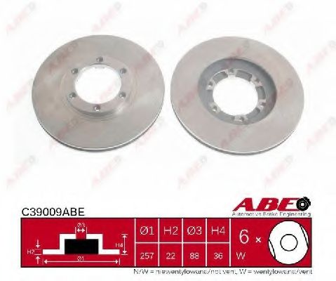 ABE C39009ABE Тормозной диск передний мост для ISUZU (Исузу) ABE C39009ABE Тормозной диск передний мост для ISUZU (Исузу)