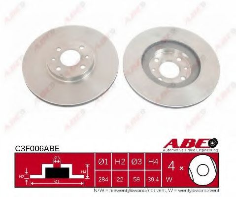 ABE C3F006ABE Тормозной диск передний мост для FIAT (Фиат) ABE C3F006ABE Тормозной диск передний мост для FIAT (Фиат)