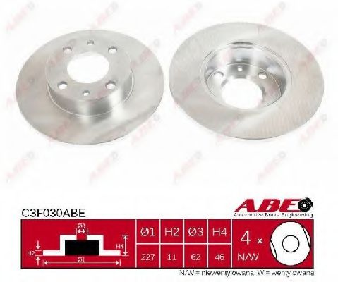 ABE C3F030ABE Тормозной диск передний мост для SEAT (Сеат) ABE C3F030ABE Тормозной диск передний мост для SEAT (Сеат)