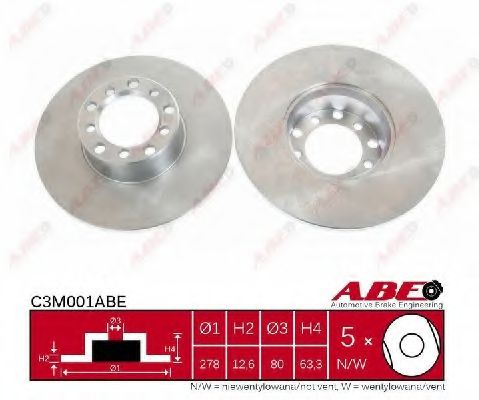 ABE C3M001ABE Тормозной диск<br >передний мост 