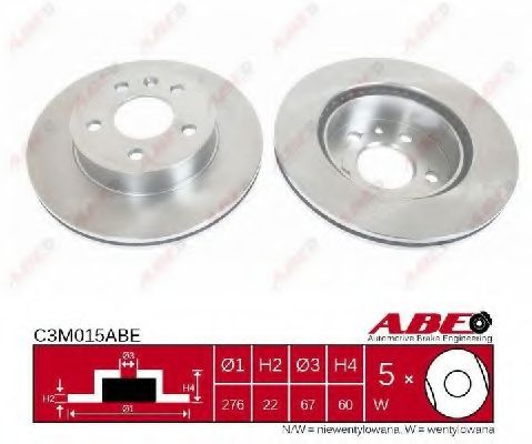 ABE C3M015ABE Тормозной диск<br >передний мост 