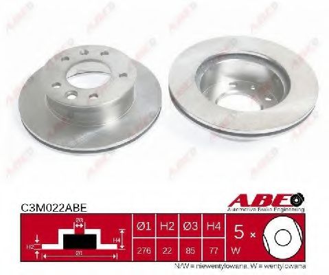 ABE C3M022ABE Тормозной диск<br >передний мост 