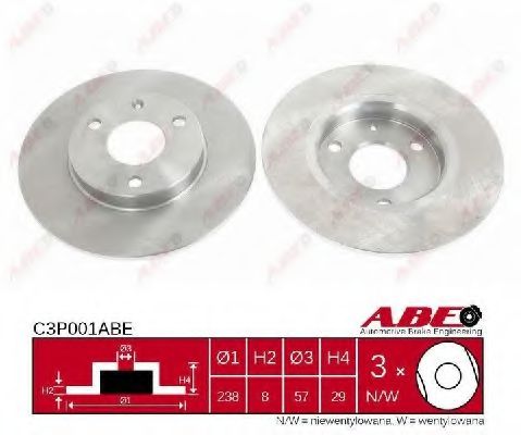 ABE C3P001ABE Тормозной диск 