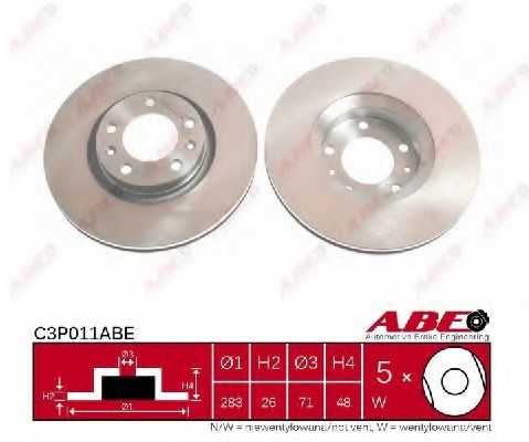 ABE C3P011ABE Тормозной диск<br >передний мост 