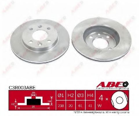 ABE C3R003ABE Тормозной диск<br >передний мост 