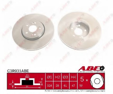 ABE C3R031ABE Тормозной диск<br >передний мост 