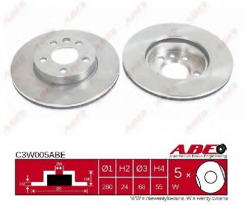 ABE C3W005ABE Тормозной диск<br >передний мост 