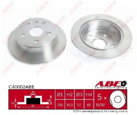 ABE C40002ABE Тормозной диск<br >задний мост 