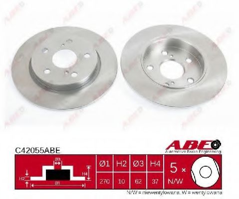 ABE C42055ABE Тормозной диск задний мост для TOYOTA (Тойота/тоета)