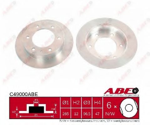 ABE C49000ABE Тормозной диск задний мост для ISUZU (Исузу) ABE C49000ABE Тормозной диск задний мост для ISUZU (Исузу)