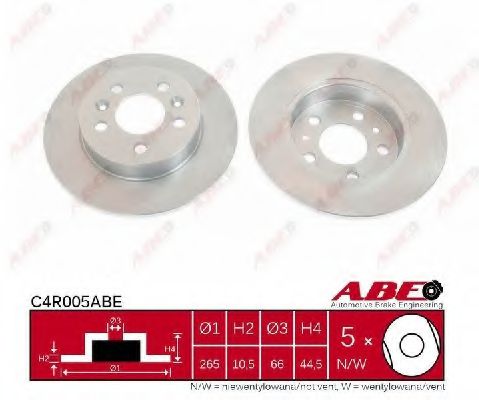 ABE C4R005ABE Тормозной диск задний мост для RENAULT SAFRANE (Рено Сафранэ) ABE C4R005ABE Тормозной диск задний мост для RENAULT SAFRANE (Рено Сафранэ)
