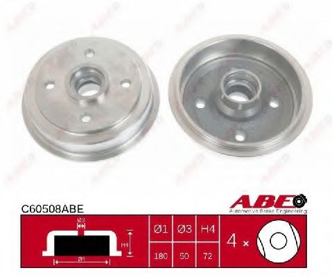 ABE C60508ABE Тормозной барабан не для ABS для KIA K3 (Киа К3) ABE C60508ABE Тормозной барабан не для ABS для KIA K3 (Киа К3)
