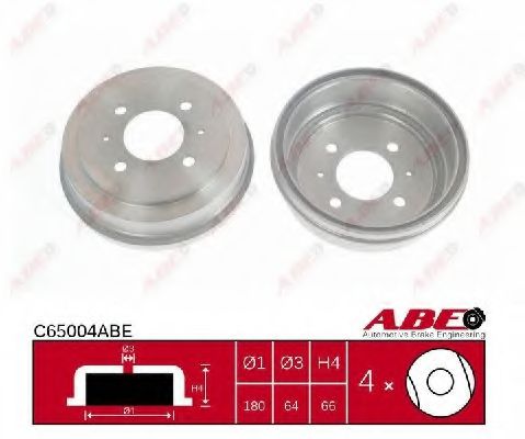 ABE C65004ABE Тормозной барабан задний мост для MITSUBISHI MIRAGE (Митсубиши/митсубиси Мирагэ) ABE C65004ABE Тормозной барабан задний мост для MITSUBISHI MIRAGE (Митсубиши/митсубиси Мирагэ)