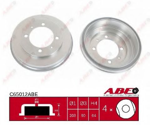 ABE C65012ABE Тормозной барабан задний мост для MITSUBISHI (Митсубиши/митсубиси) ABE C65012ABE Тормозной барабан задний мост для MITSUBISHI (Митсубиши/митсубиси)