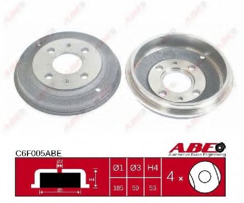 ABE C6F005ABE Тормозной барабан 06 1981 для FIAT STRADA II (Фиат Страда 2) ABE C6F005ABE Тормозной барабан 06 1981 для FIAT STRADA II (Фиат Страда 2)