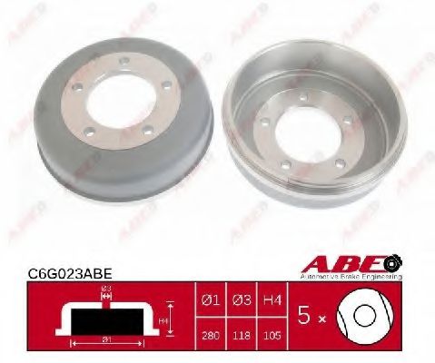 ABE C6G023ABE Тормозной барабан задний мост для MAZDA 626 III (Мазда 626 3) ABE C6G023ABE Тормозной барабан задний мост для MAZDA 626 III (Мазда 626 3)