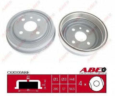 ABE C6X000ABE Тормозной барабан для OPEL GT (Опель Гт) ABE C6X000ABE Тормозной барабан для OPEL GT (Опель Гт)