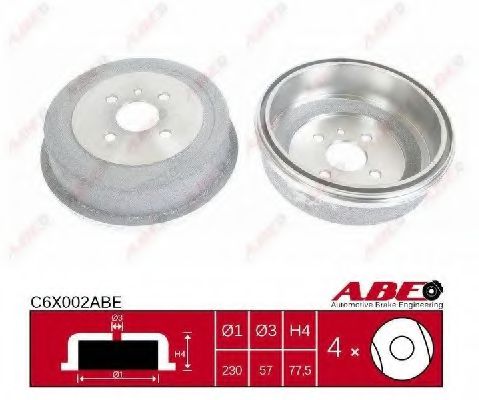 ABE C6X002ABE Тормозной барабан для OPEL COMMODORE B (Опель Cоммодорэ б) ABE C6X002ABE Тормозной барабан для OPEL COMMODORE B (Опель Cоммодорэ б)